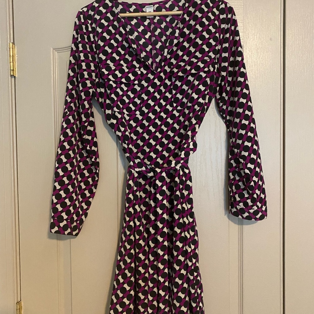Knee length polka dot dress size large